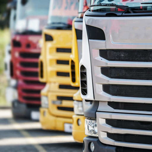 Row of trucks